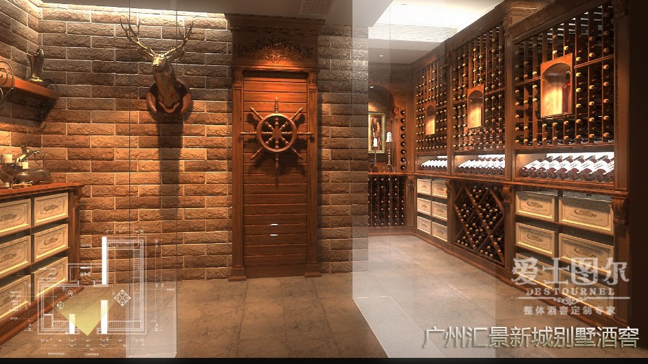 廣州匯景新城別墅酒窖工程